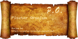 Piszter Orsolya névjegykártya