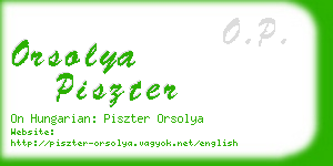 orsolya piszter business card